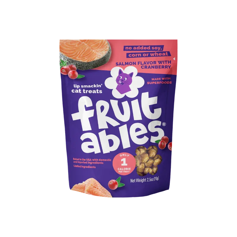 FruitABLES Grain Free Treats || Salmon Flavor with Cranberry 2.5oz