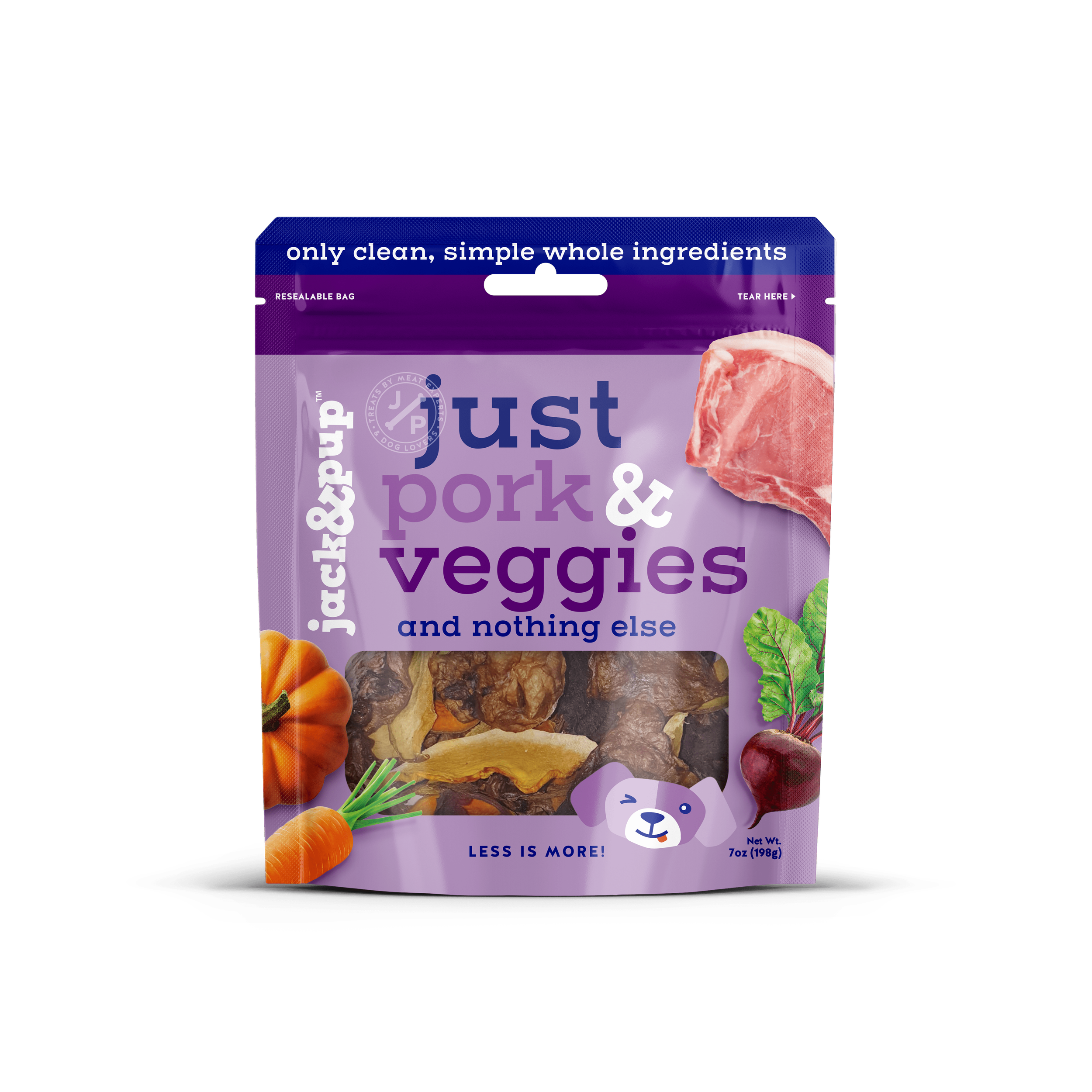 Jack & Pup Treats || Just "Pork & Veggies" & Nothing Else (7oz)