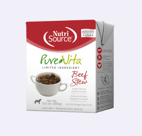 NutriSource Pure Vita Stews || Limited Ingredient Beef Recipe (12.5oz)