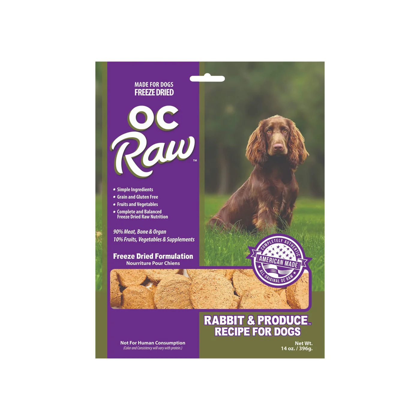 OC Raw Freeze Dried Sliders || Rabbit & Produce Recipe (14oz)