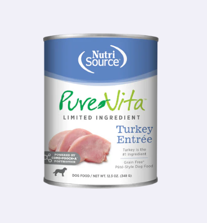 NutriSource Pure Vita Grain Free || Limited Ingredient Turkey Entree (12.3oz)