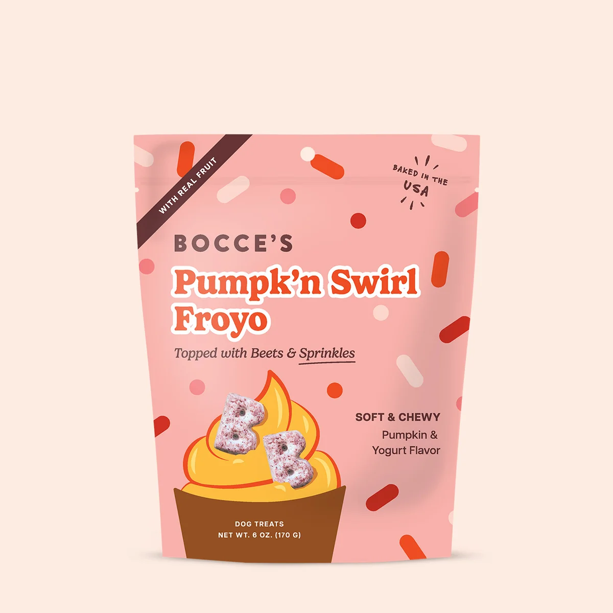 Bocce's Soft & Chewy Pumpkin Swirl Froyo
