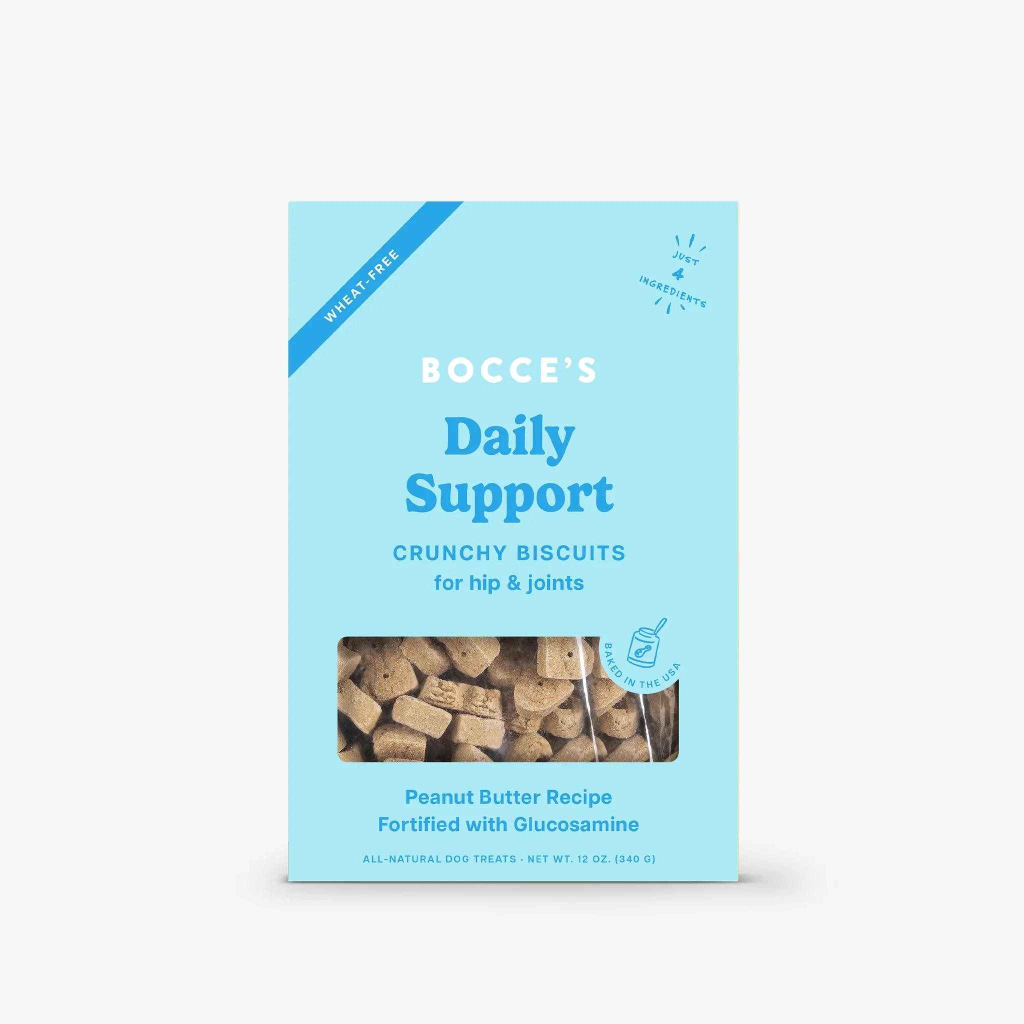Bocce's Daily Support Crunchy Biscuits || Peanut Butter Recipe 12oz