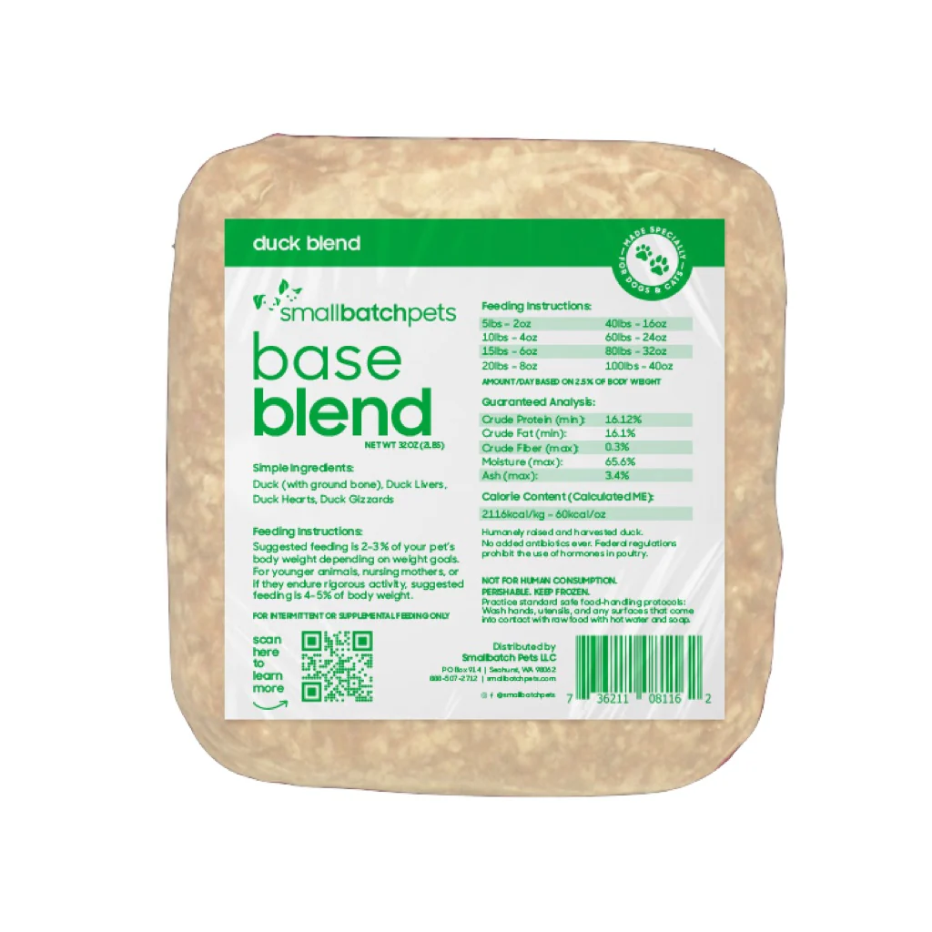 SmallBatchPets Base Blend || 2lb Duck