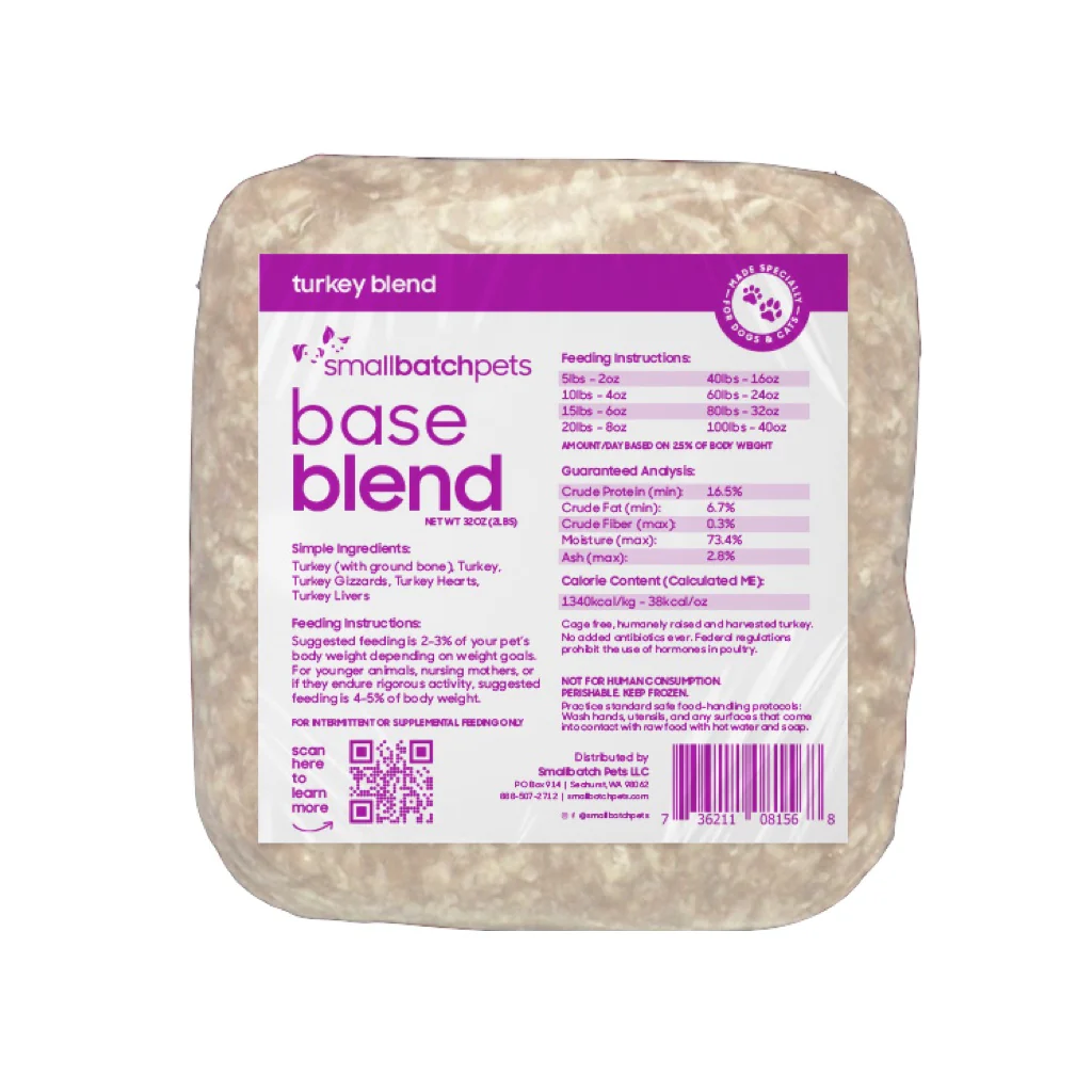 SmallBatchPets Base Blend || 2lb Turkey