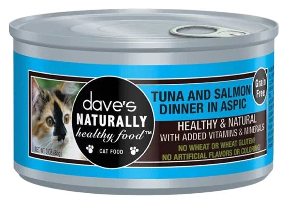 Dave's Natural Cat Foods || Grain Free Tuna and Salmon Dinner in Aspic Formula