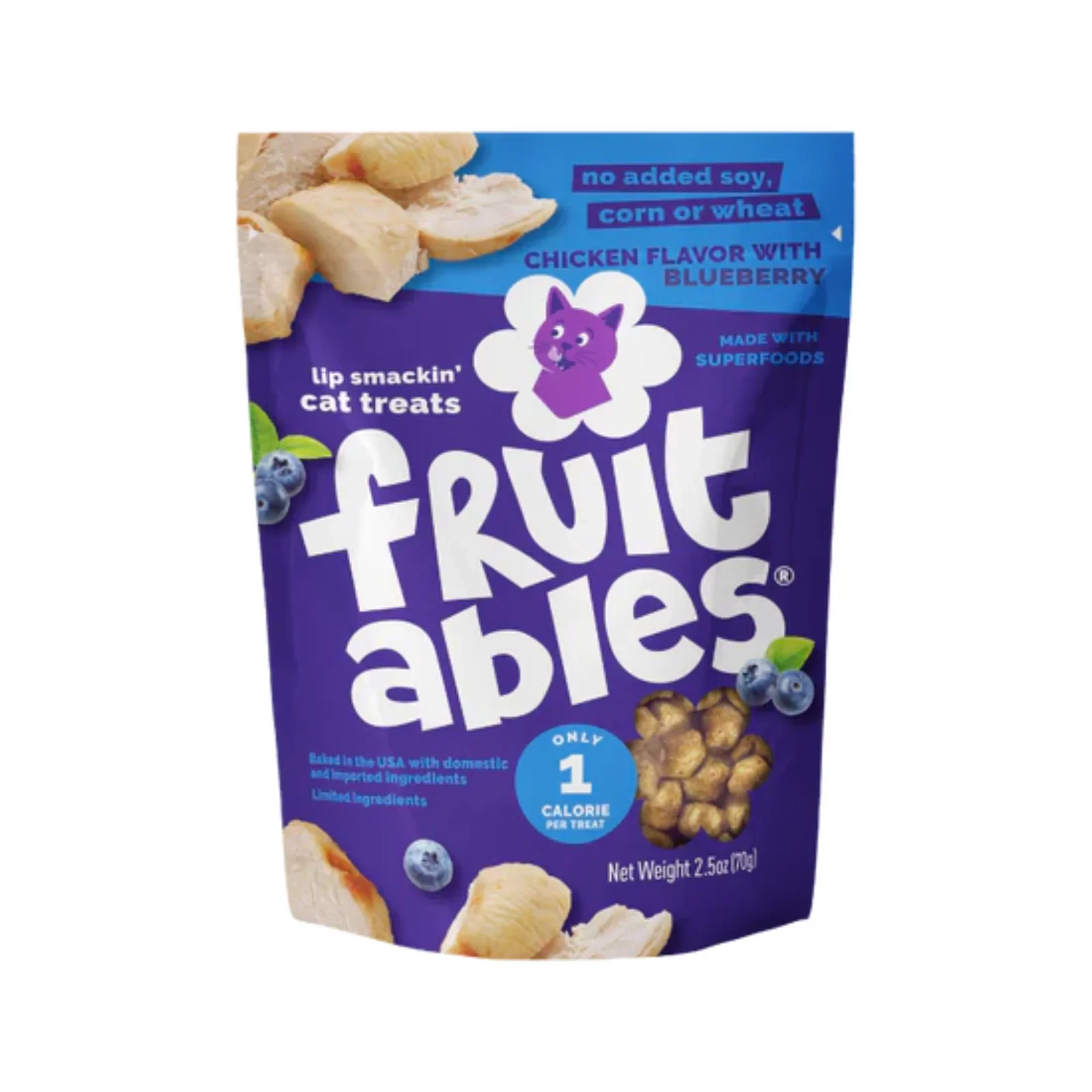 FruitABLES Grain Free Treats || Chicken Flavor with Blueberry 2.5oz