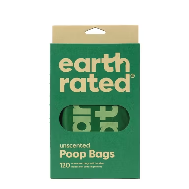 Earth Rated || Unscented Poop Bags No Handles (8 Rolls of 120 Bags)