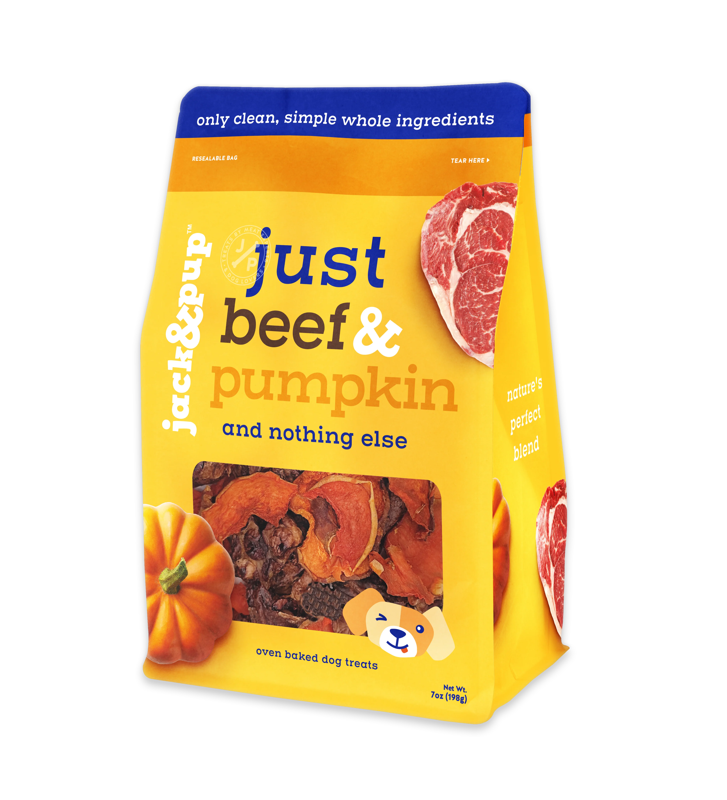 Jack & Pup Treats || Just "Beef & Pumpkin" & Nothing Else (7oz)