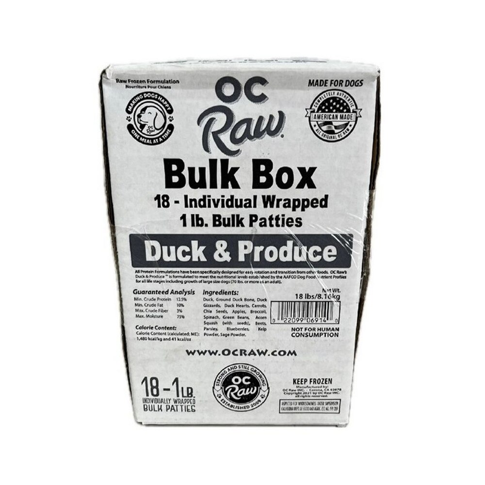 OC Raw Patties || Duck & Produce Bulk Box (18 Patties)