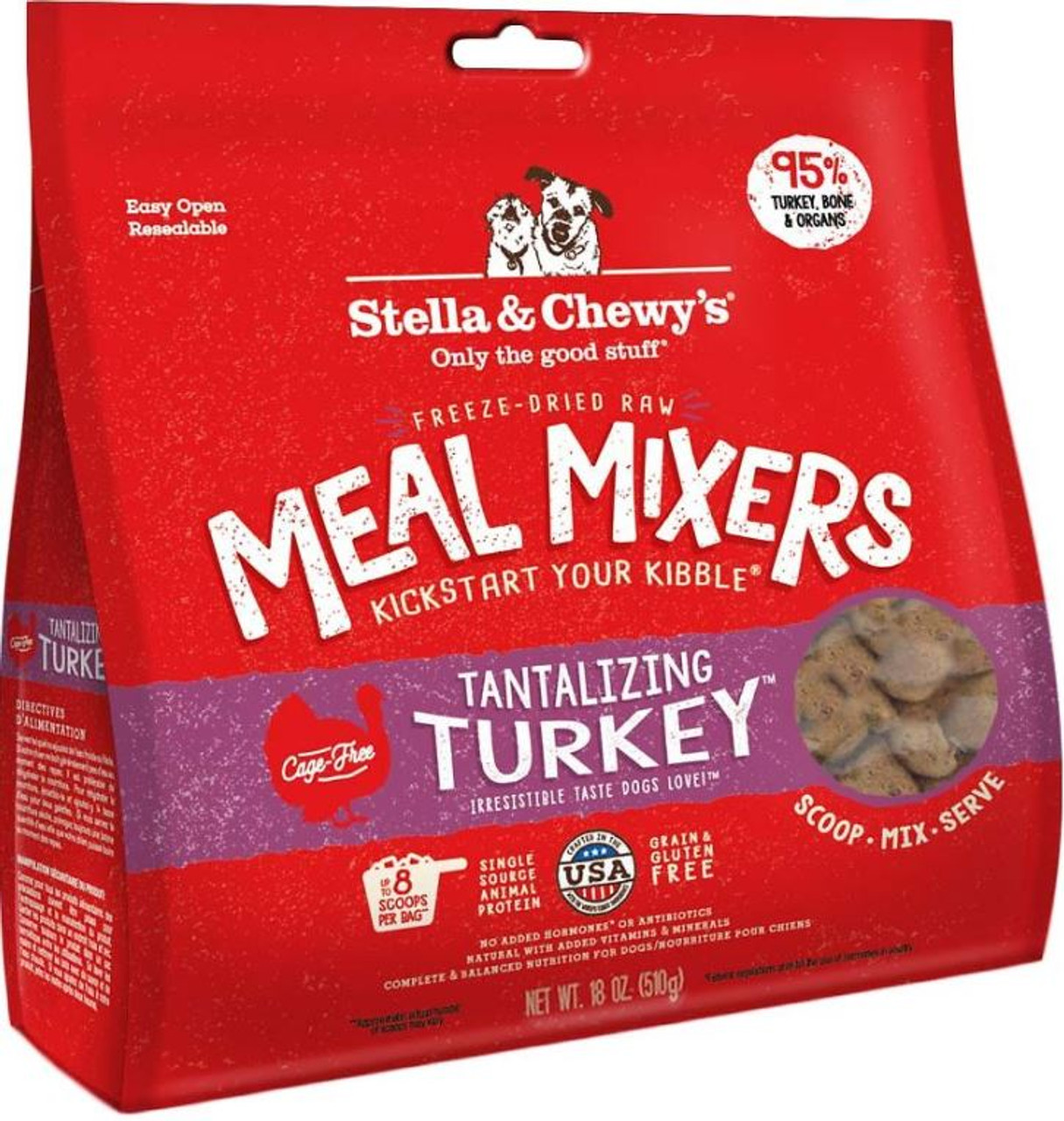 Stella and Chewy's Freeze Dried Raw Meal Mixers Food Topper Tantalizing Turkey