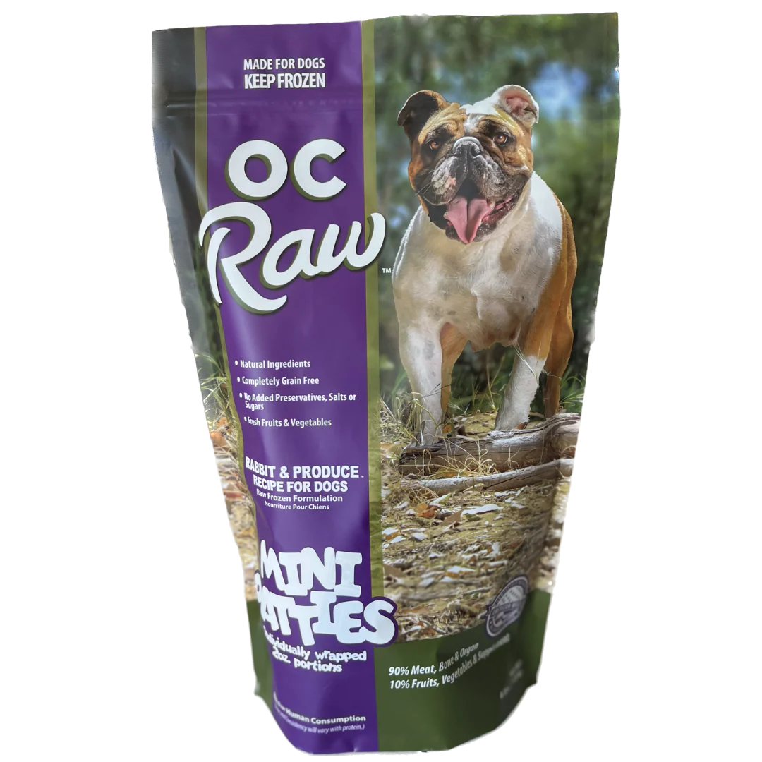 OC Raw Frozen Foods - Mini Patties Rabbit & Produce Recipe