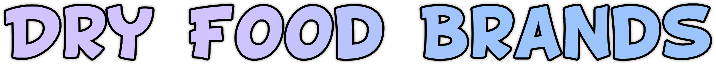 Close-up of text reading 'DRY FOOD BRANDS' in large, colorful letters.