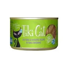 Tiki Cat AHI Tuna & Mackerel Recipe in Tuna Consommé (2.8oz)