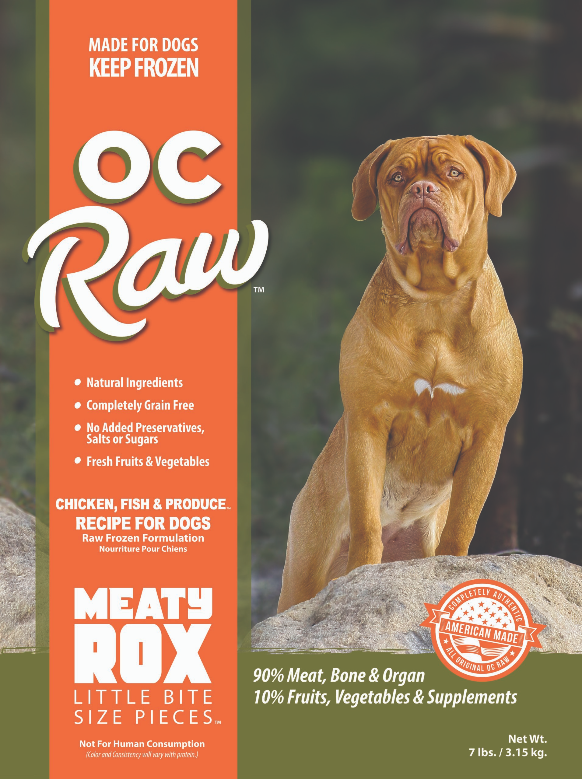 OC Raw Frozen Foods - Meaty Rox Chicken, Fish & Produce Recipe