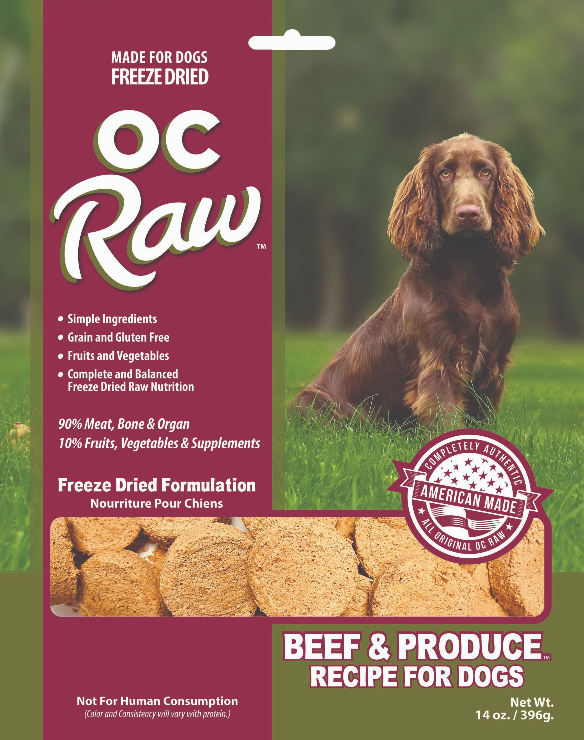 OC Raw Freeze Dried Sliders || Beef & Produce Recipe (14oz)