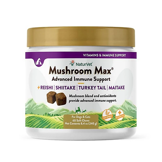 NaturVet Mushroom Max Advanced Immune Support Dog Chews 60ct