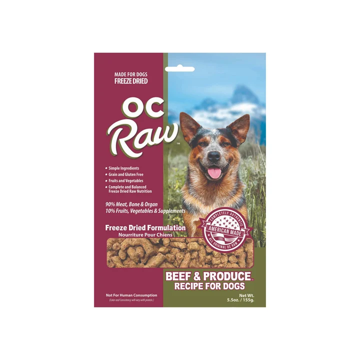 OC Raw Freeze Dried Meaty Rox || Beef & Produce Recipe