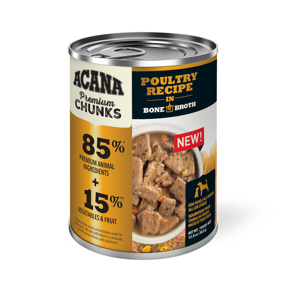 Acana Premium Chunks Veggies & Fruit Poultry Recipe 12oz Cans