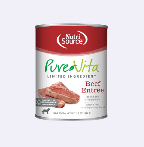 NutriSource Pure Vita Grain Free || Limited Ingredient Beef Entree (12.3oz)