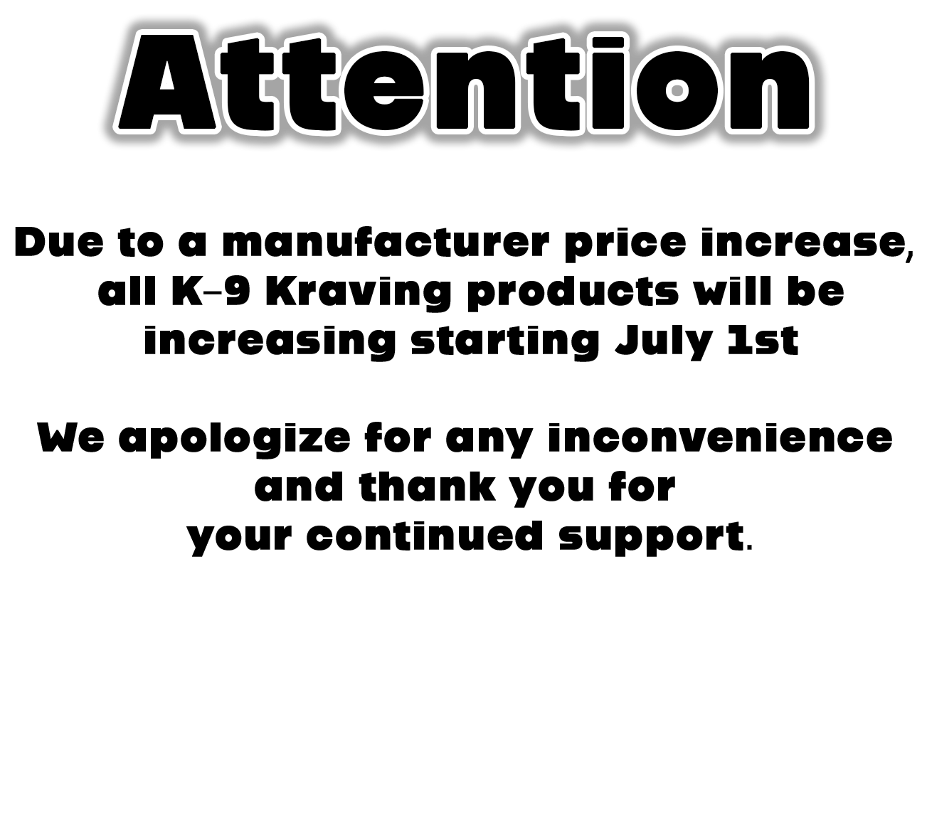 A black background with the word 'Attention' in large, bold, white outline text at the top.