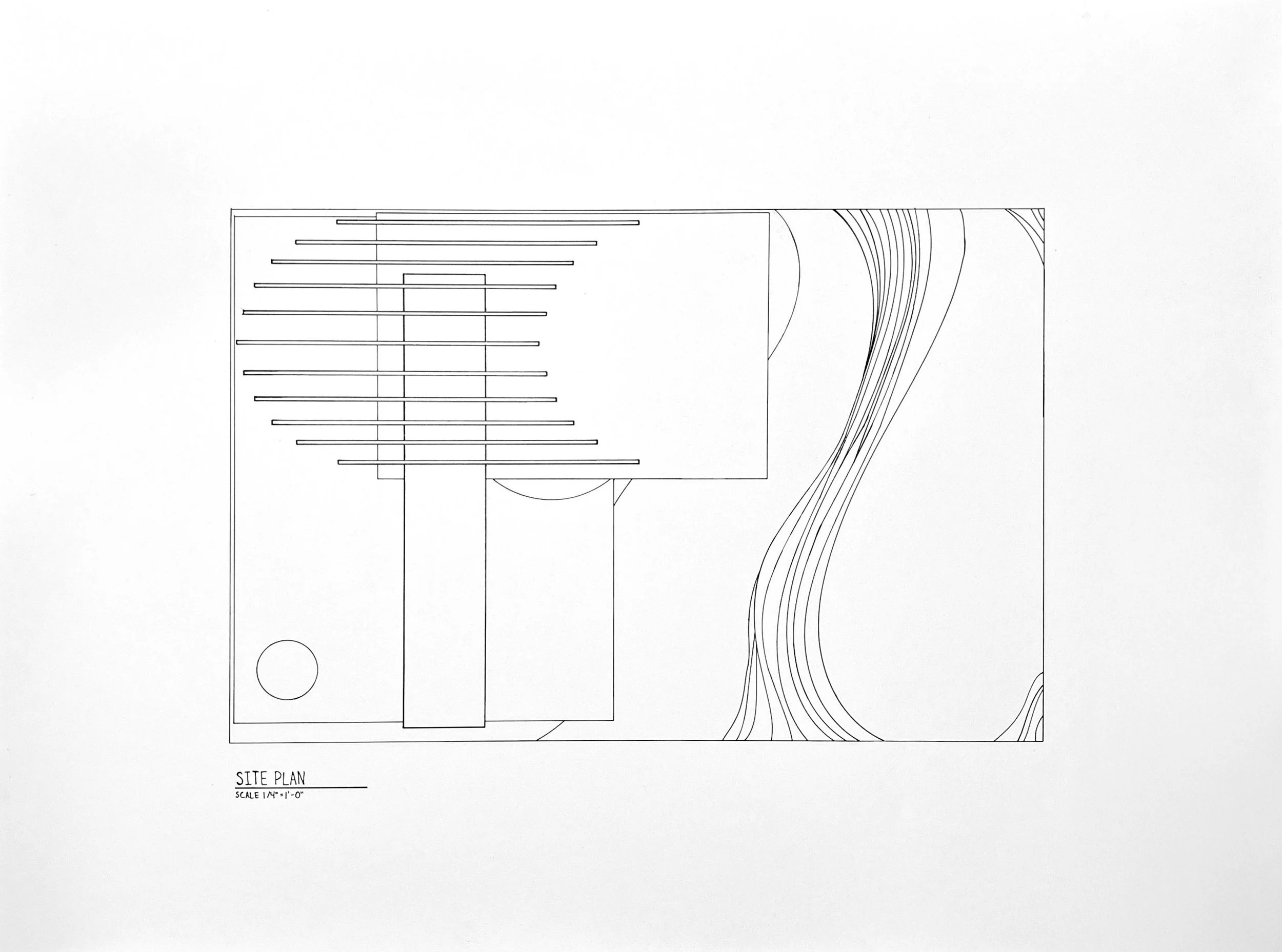 Open Air Pavillion Site Plan - Ink 18x24 (scale 1/4" = 1')