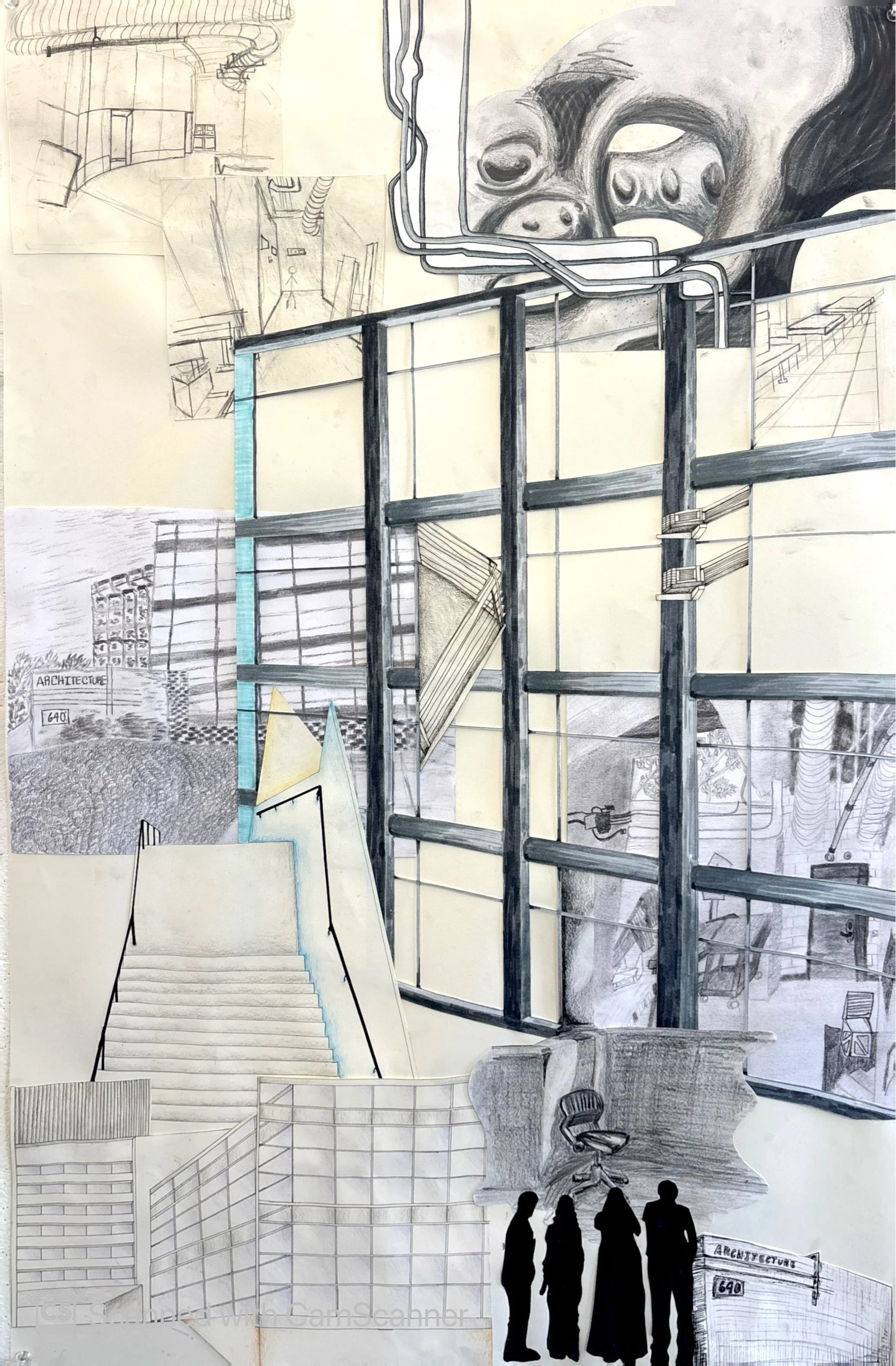 Collective Drawing Group Project - Mixed Media, 24x36