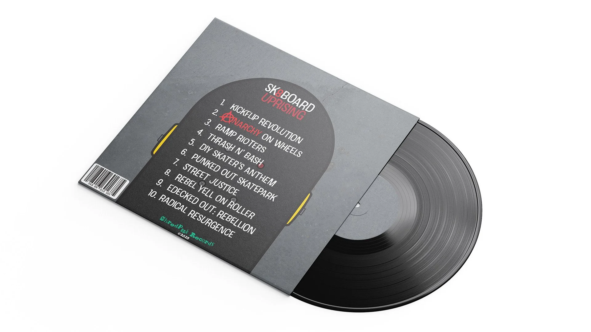 Concrete Rebels album back designs on vinyl