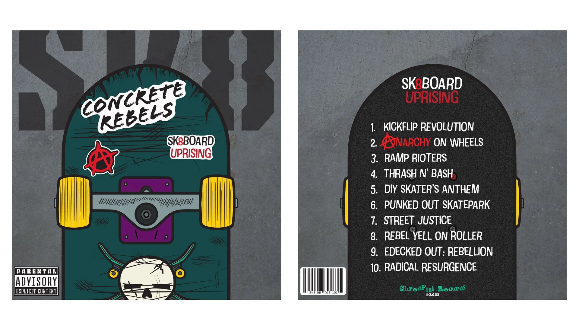 concrete rebels album front and back designs