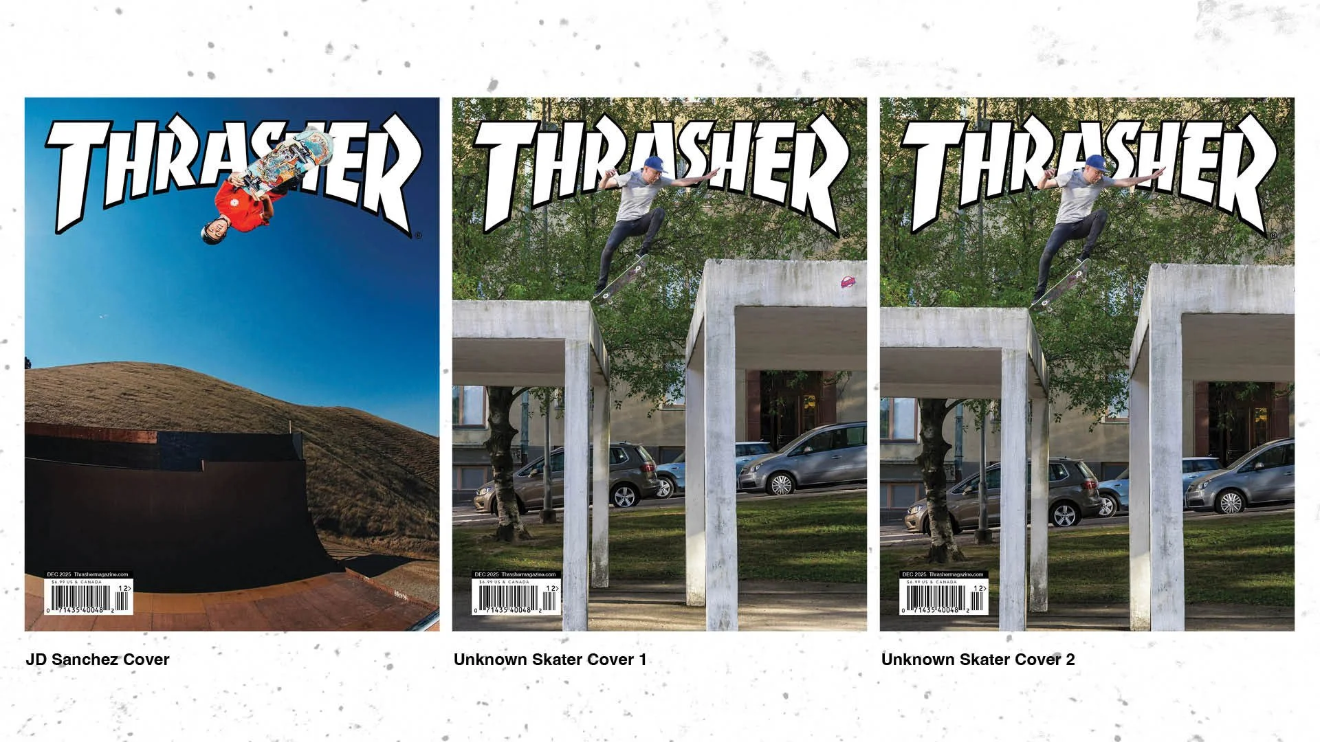 three different cover design layouts