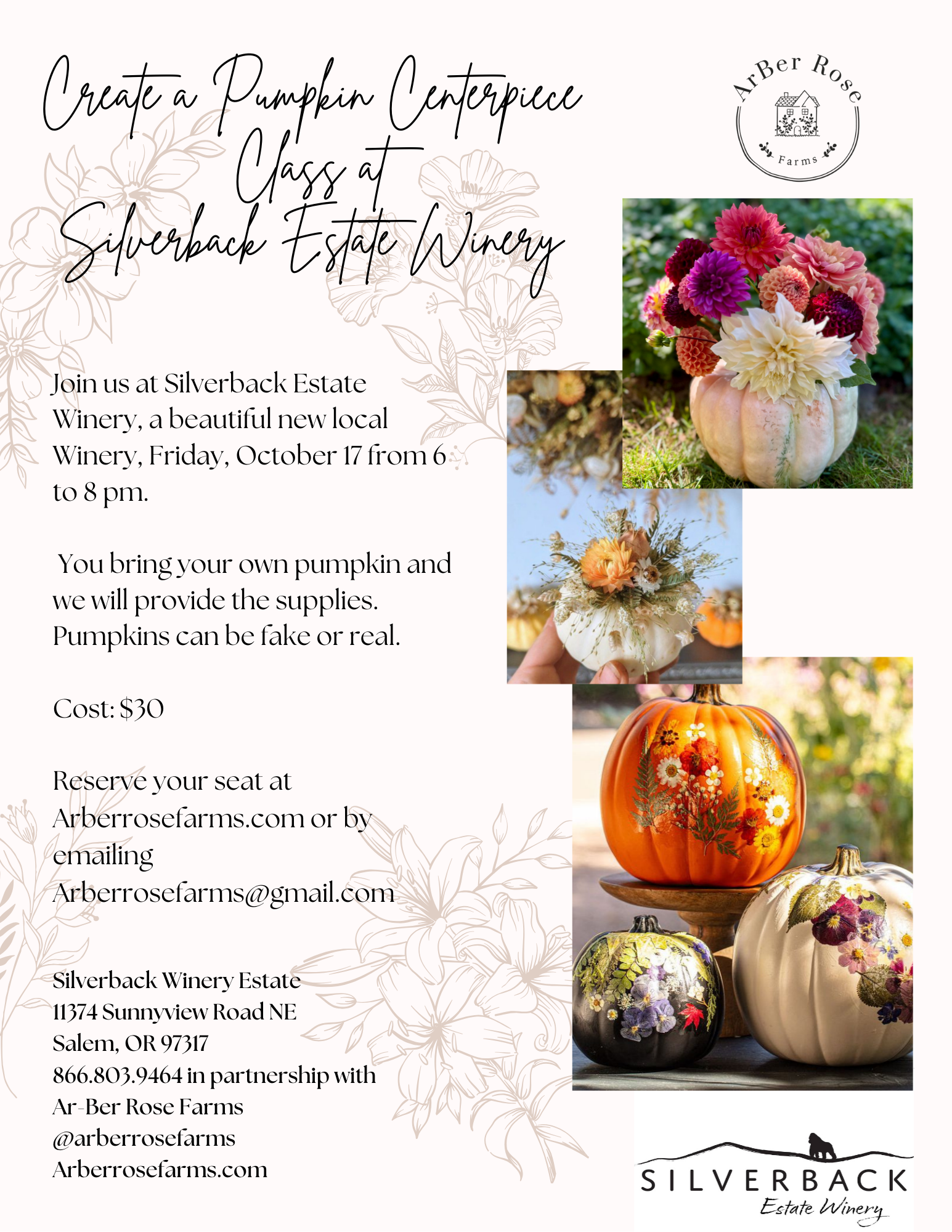 Pumpkin Flower Centerpiece Class