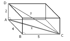 A transparent rectangular prism with an internal right triangle