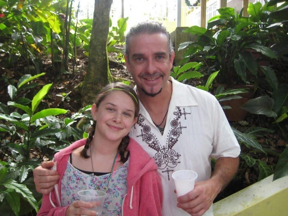 12 year old Eva Luna Ortiz with her father Ramon Ortiz in Barranquitas, Puerto Rico 2012
