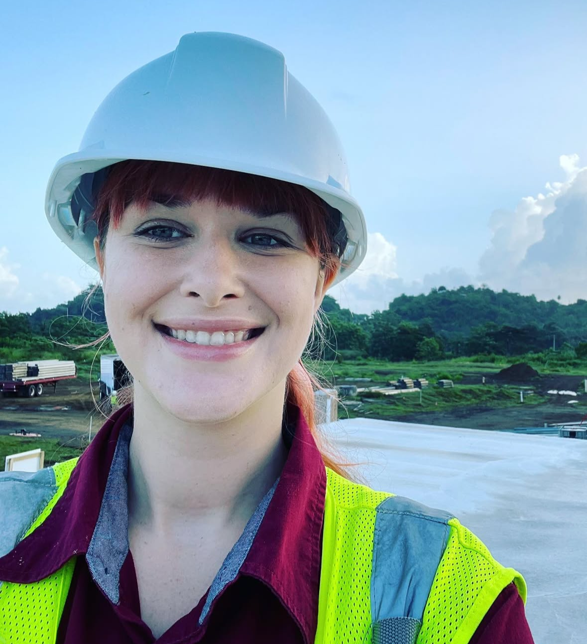 Eva Luna Ortiz at a construction site in Canóvanas, Puerto Rico 2022
