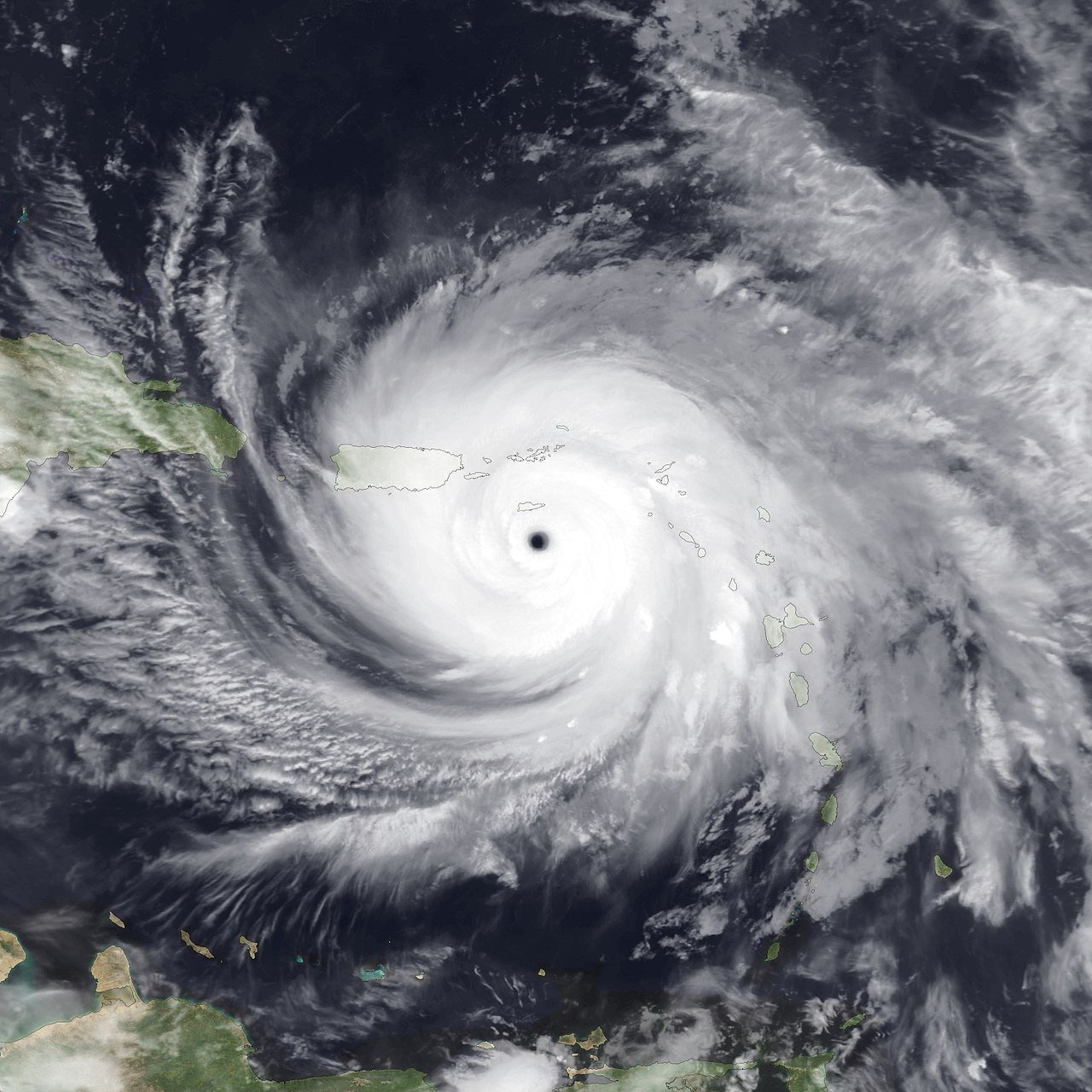 Satellite view image of Hurricane Maria 2017