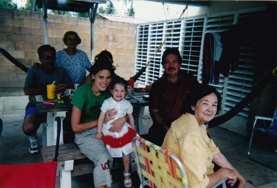 4 year old Eva Luna Ortiz at the beach in Boquerón Puerto Rico with her puerto-rican grandparents in 2004