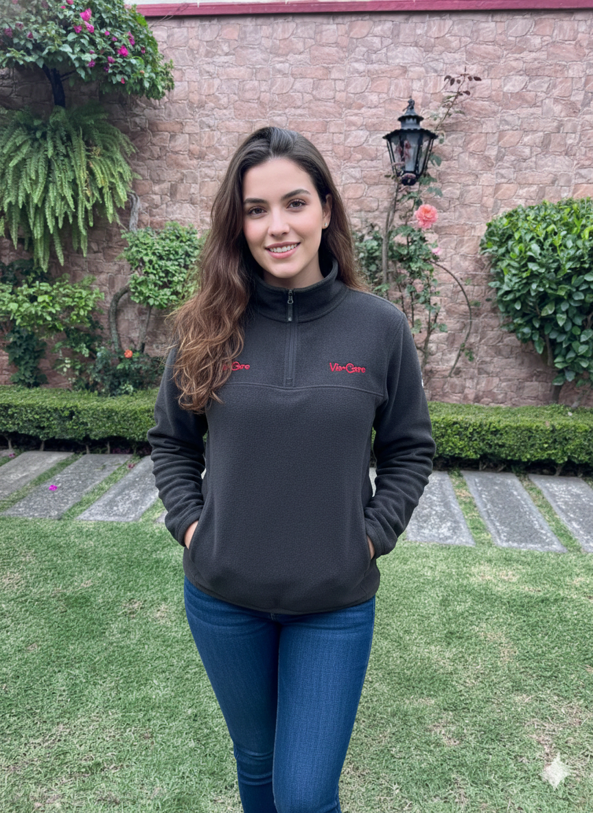 The North Face - Talla XL - Sudadera de Fleece con Cuello de Media Cremallera y Bordado Topo Chico