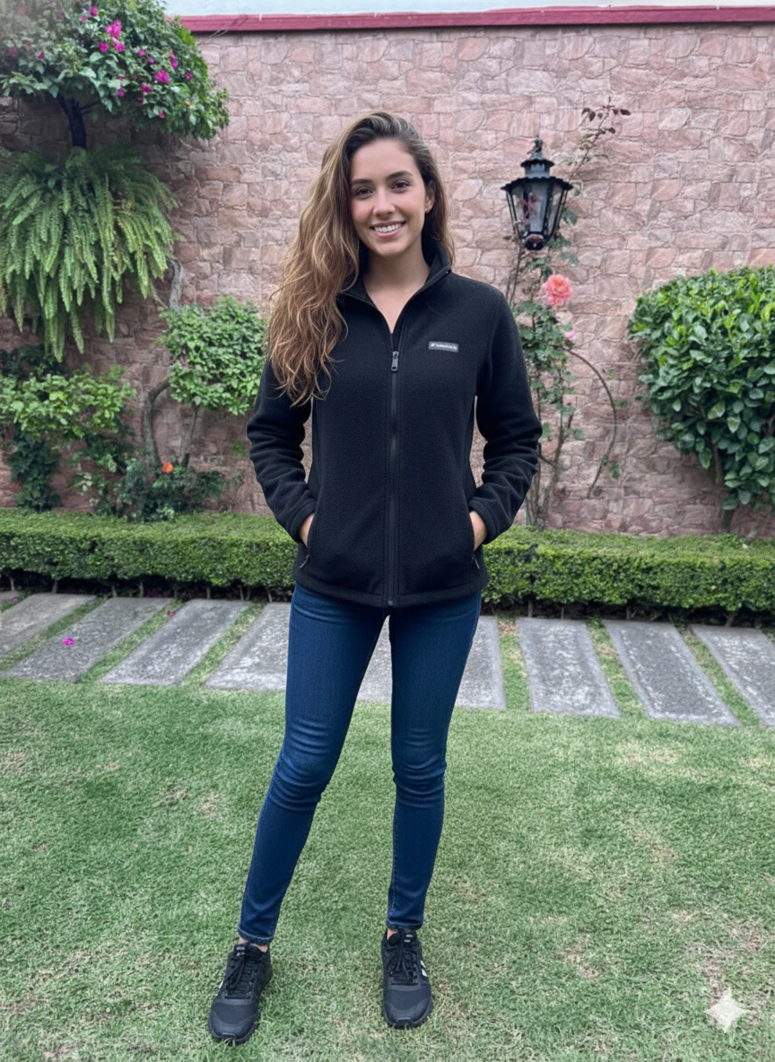 Columbia Talla S - Chaqueta Fleece Polar Térmica Color Negro para Mujer