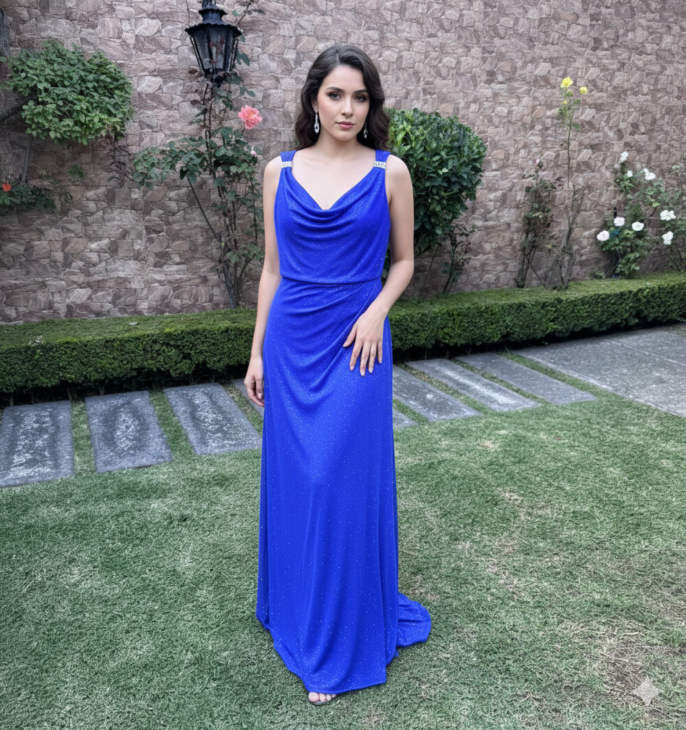 R&M Richards Talla 14 Vestido de Gala Azul