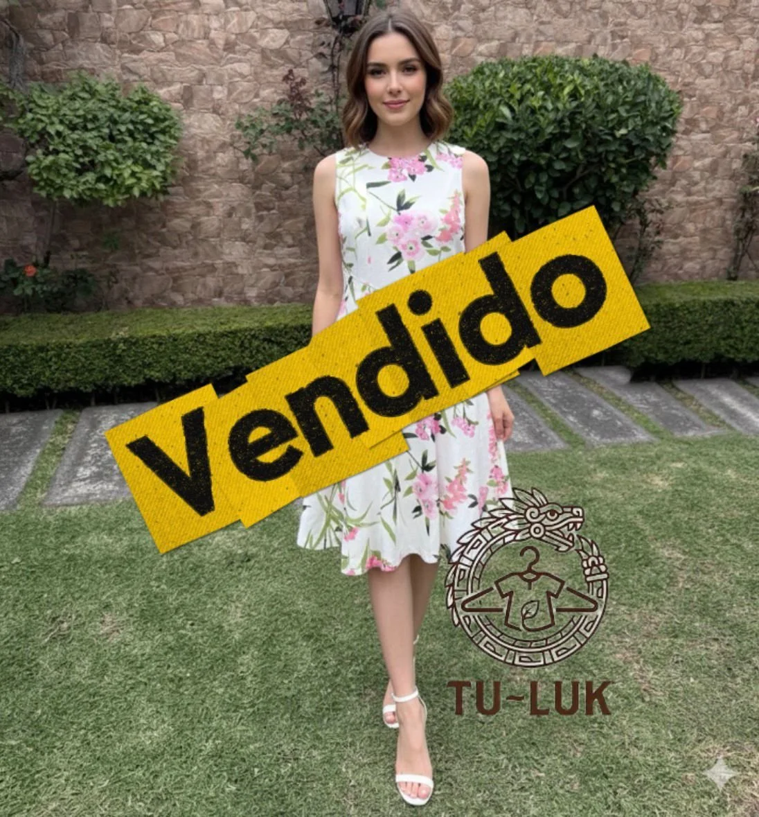 Tommy Hilfiger Talla 8 Vestido Floral Rosa y Blanco