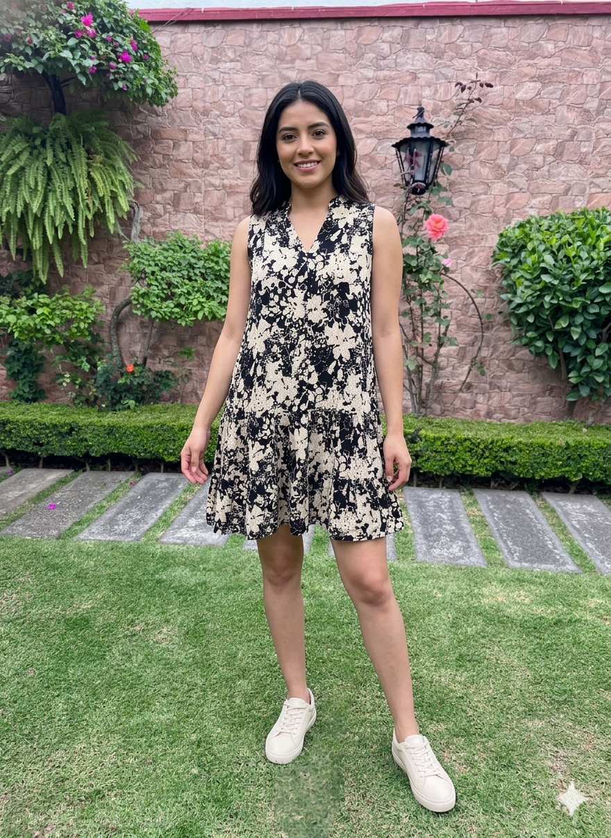 Nine West Talla L Blusa– Abstract Floral Design
