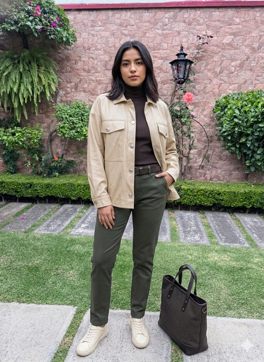 TAHARI Talla XS Chaqueta de Faux Leather Color Beige