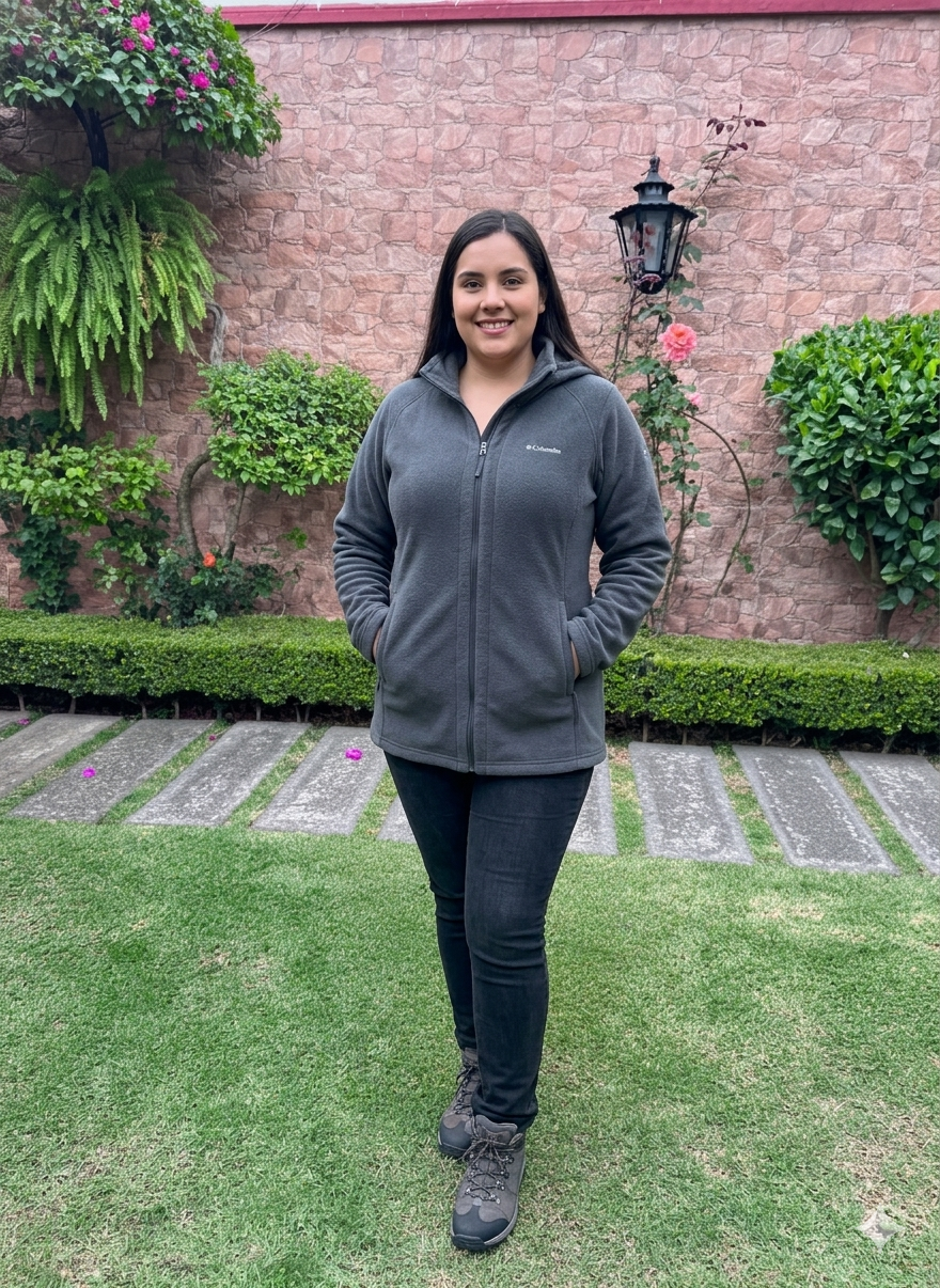 Columbia - Talla XL - Chaqueta de Fleece con Capucha Color Gris Carbón