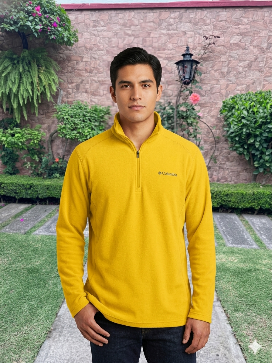 Columbia Talla XL Sudadera Fleece – Mustard Edition