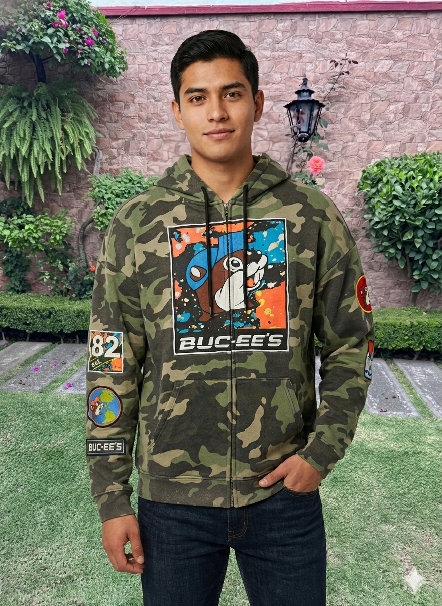 Sudadera Buc-ee’s Camo Talla L
