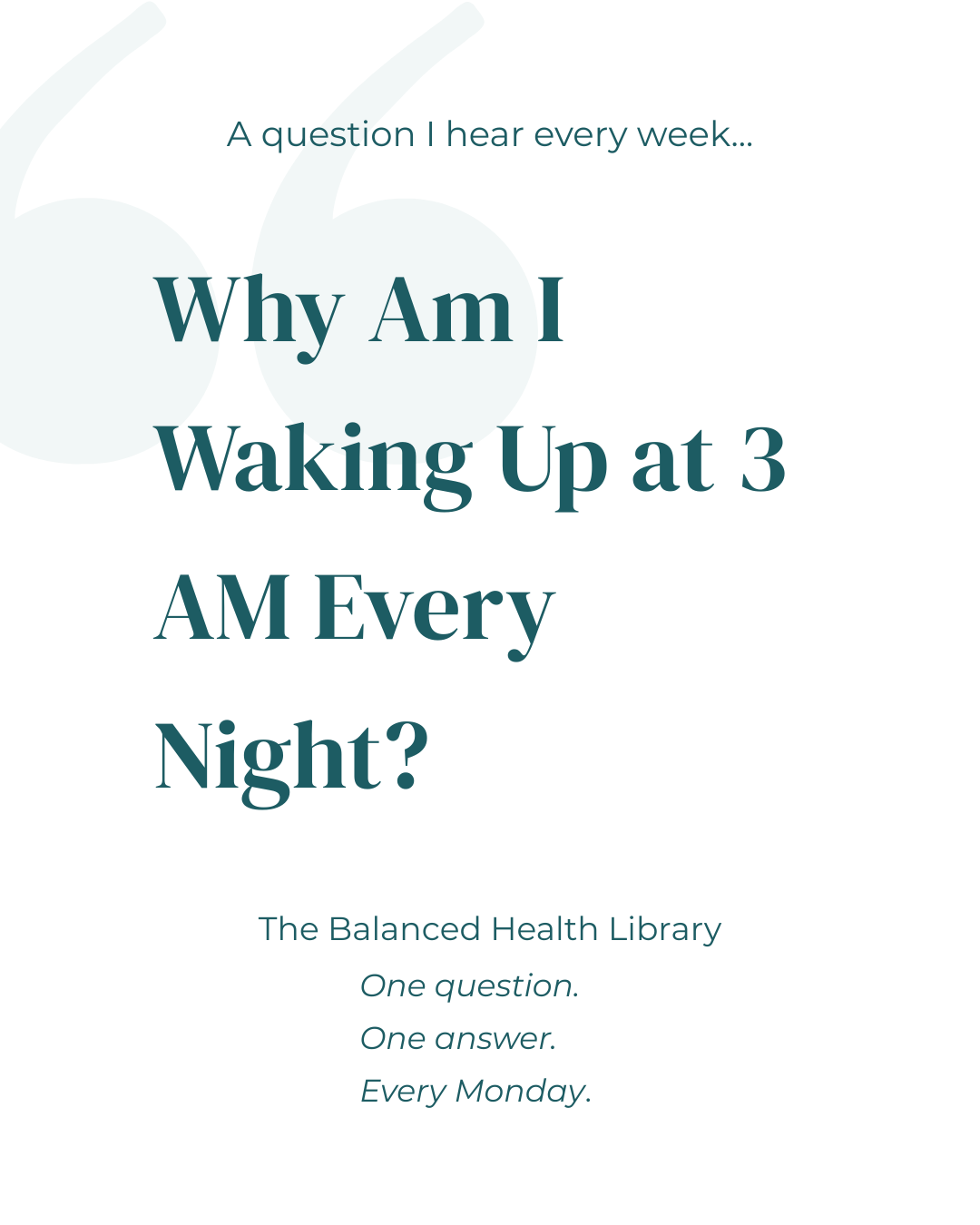 Why Am I Waking Up at 3 AM Every Night?
