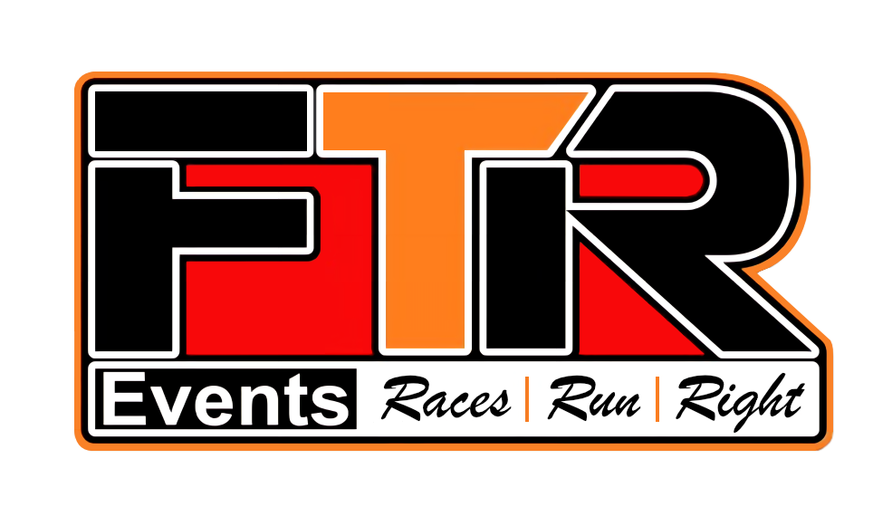 Logo for FTR Events with the words 'Races', 'Run', 'Right' underneath.