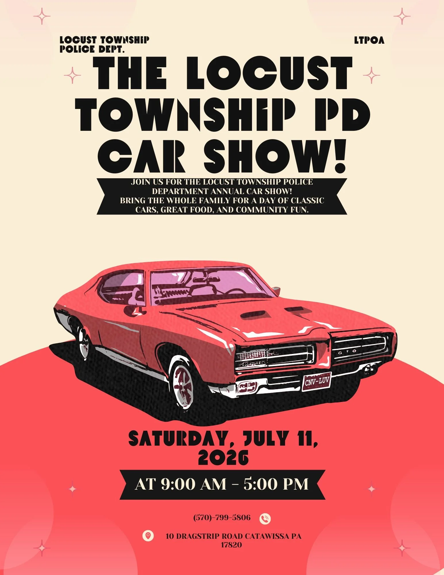 Locust Township Police Department Car Show + Kaiser Bros. + MANDRA