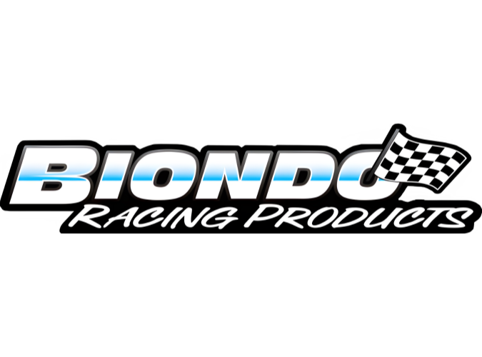Biondo Racing Products logo with a checkered flag.