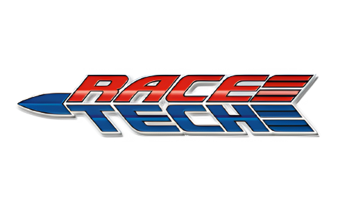 Logo with the word 'RACE' in red, white, and blue lettering.